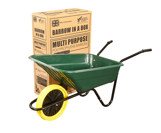 (Barrow in a Box) Green Wheelbarrow Shire Poly with Puncture Proof Wheel