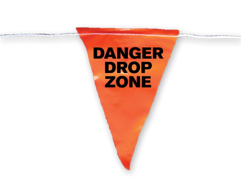 Bunting Safety Flags on Rope Drop Zone Construction Products Direct